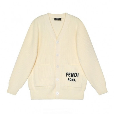 Fendi  Mens Cardigan White - 펜디 남성 로고 크루넥 가디건 - fen1040x 