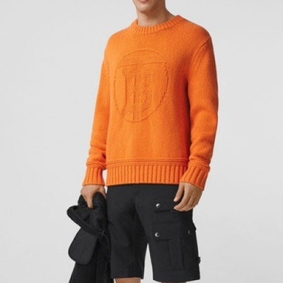 Burberry  Mens Crew-neck Cotton Sweaters Orange - 버버리 2021 남성 로고 크루넥 코튼 니트 Bur04118x Size(m - 2xl) 오렌지