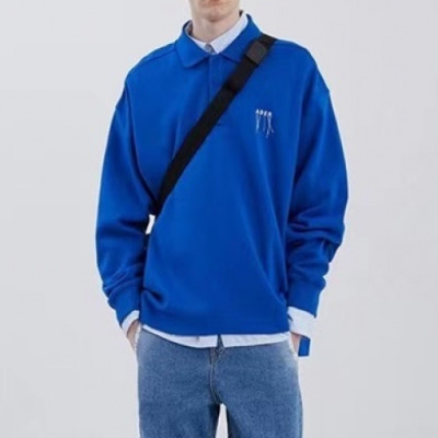 ADER  Mm/Wm Minimal Cotton Tshirts Blue - ADER 2021 남/녀 미니멀 코튼 긴팔티 Ade0051x Size(s - l) 블루