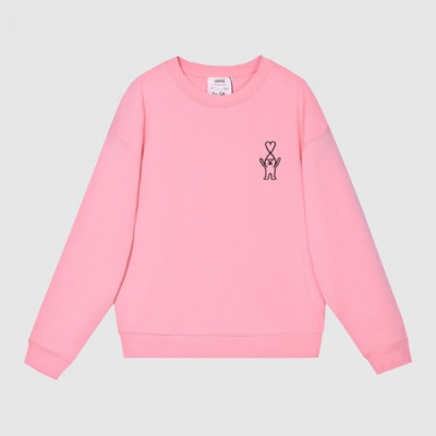 Ami  Mens Logo Casual Cotton Man-to-man Pink - 아미 2021 남성 로고 코튼 맨투맨 Ami0205x Size(xs -  l) 핑크