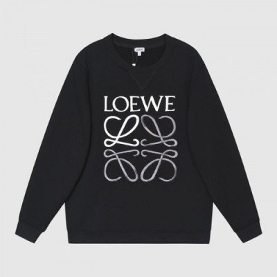 Loewe  Mens Logo Crew-neck Cotton Tshirts Black - 로에베 2021 남성 로고 크루넥 코튼 긴팔티 Loe0498x Size(s - l) 블랙