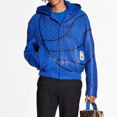 Louis vuitton  Mens Logo Leather Jackets Blue - 루이비통 2021 남성 로고 가죽 자켓 Lou03641x Size(m - 3xl) 블루