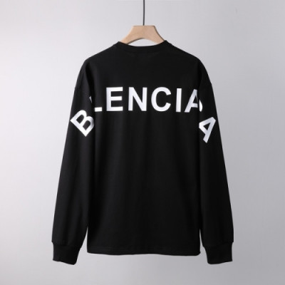 Balenciaga  Mens Logo Crew-neck Cotton Tshirts Black - 발렌시아가 2021 남성 로고 크루넥 코튼 맨투맨 Bal01203x Size(xs - l) 블랙