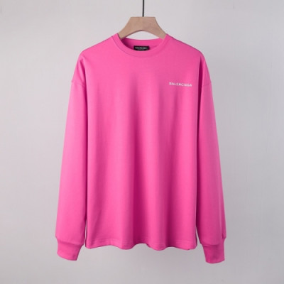 Balenciaga  Mens Logo Crew-neck Cotton Tshirts Pink - 발렌시아가 2021 남성 로고 크루넥 코튼 맨투맨 Bal01205x Size(xs - l) 핑크