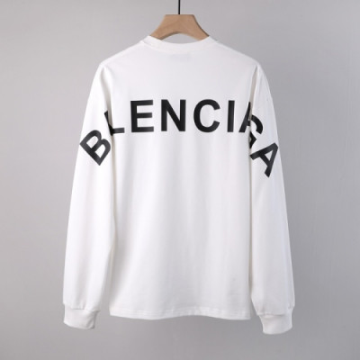 Balenciaga  Mens Logo Crew-neck Cotton Tshirts White - 발렌시아가 2021 남성 로고 크루넥 코튼 맨투맨 Bal01207x Size(xs - l) 화이트