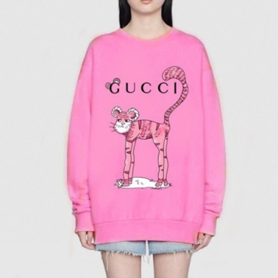 Gucci  Womens Logo Crew-neck Cotton Tshirts Pink - 구찌 2021 여성 로고 코튼 크루넥 코튼 긴팔티 Guc04116x Size(s - l) 핑크