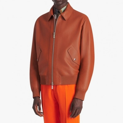 Berluti  Mens Casual Leather Jackets Orange - 벨루티 2021 남성 캐쥬얼 가죽 자켓 Ber0049x Size(m - 3xl) 오렌지