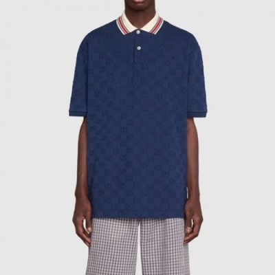 Gucci  Mm/Wm Logo Short Sleeved Tshirts Navy - 구찌 2021 남/녀 로고 반팔티 Guc04433x Size(xs - xl) 네이비