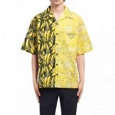 Prada  Mens Basic Logo Short Sleeved Tshirts Yellow - 프라다 2021 남성 베이직 로고 폴로 반팔티 Pra02433x Size(s - xl) 옐로우