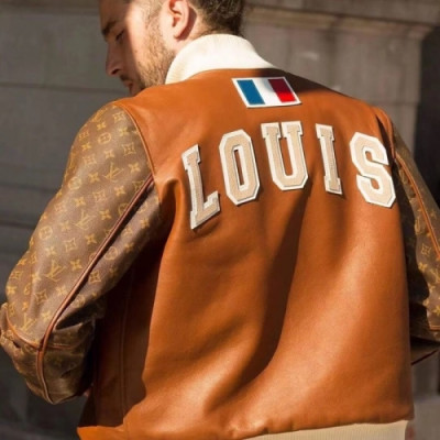 Louis vuitton  Mens Logo Leather Jackets Brown - 루이비통 2021 남성 로고 가죽 자켓 Lou03691x Size(m - 2xl) 브라운