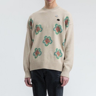 WELLDONE  Mm/Wm Retro Logo Crew-neck Sweaters Ivory - 웰던 2021 남/녀 레트로 로고 크루넥 스웨터 Wel001x Size(s - l) 아이보리