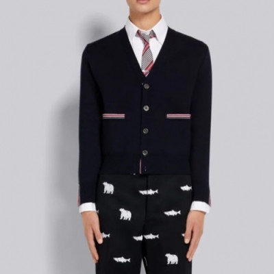 Thom Browne  Mm/Wm Strap V-neck Cardigan Navy - 톰브라운 2021 남/녀 스트랩 브이넥 가디건 Thom01458x Size(1 - 4) 네이비