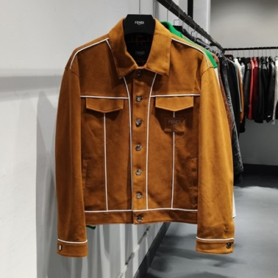 Fendi  Mens Casual Zip-up Leather Jackets Brown - 펜디 2021 남성 캐쥬얼 집업 가죽 자켓 Fen01061x Size(m - 3xl) 브라운