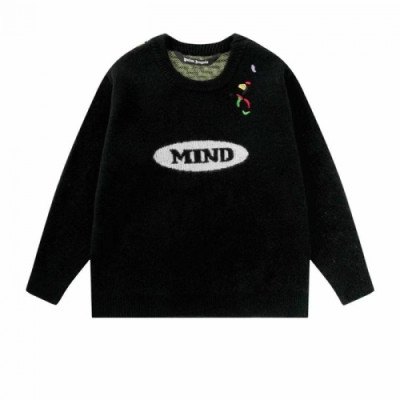 Palm Angels  Mens Logo Crew-neck Sweaters Black - 팜 엔젤스 2021 남성 로고 크루넥 스웨터 Pam0352x Size(s - xl) 블랙