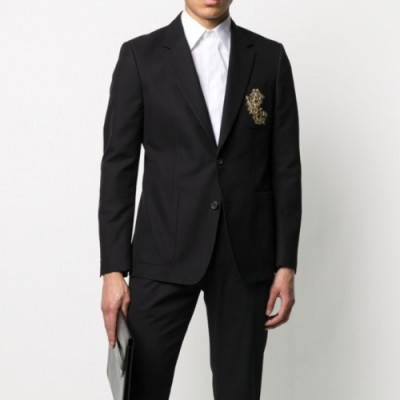 Alexander McQueen  Mens V-neck Cotton Suit Jackets Black - 알렉산더 맥퀸 2021  남성 브이넥 코튼 슈트 자켓 Ale0103x Size(m - 2xl) 블랙