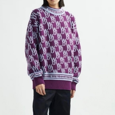 WELLDONE  Mm/Wm Retro Logo Crew-neck Sweaters Purple - 웰던 2021 남/녀 레트로 로고 크루넥 스웨터 Wel0016x Size(s - l) 퍼플