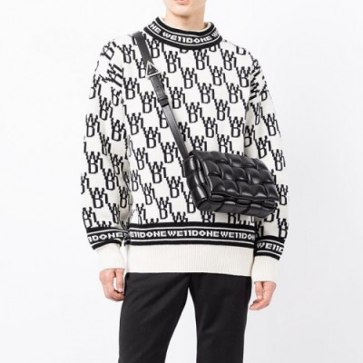 WELLDONE  Mm/Wm Retro Logo Crew-neck Sweaters Black - 웰던 2021 남/녀 레트로 로고 크루넥 스웨터 Wel0016x Size(s - l) 블랙