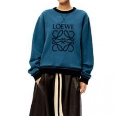 Loewe  Mens Logo Crew-neck Cotton Tshirts Blue - 로에베 2021 남성 로고 크루넥 코튼 긴팔티 Loe0509x Size(xs - m) 블루