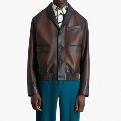 Berluti  Mens Casual Leather Jackets Brown - 벨루티 2021 남성 캐쥬얼 가죽 자켓 Ber0052x Size(m - 3xl) 브라운