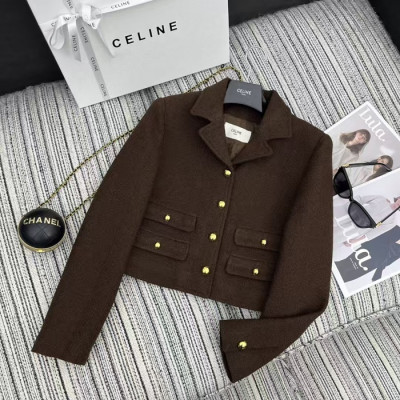 Celine  Womens Luxury Jackets Black - 셀린느 2024 여성 럭셔리 자켓 Cel0176x Size(s - l) 블랙