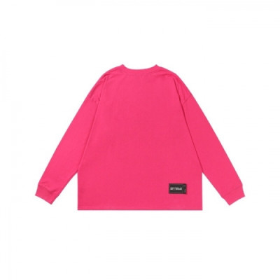 WELLDONE  Mm/Wm Retro Logo Crew-neck Tshirts Pink - 웰던 2021 남/녀 레트로 로고 크루넥 긴팔티 Wel0023x Size(s - l) 핑크