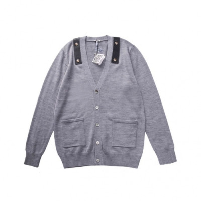 Loewe  Mm/Wm Logo Crew-neck Wool Cardigan Gray - 로에베 2021 남/녀 로고 크루넥 울 가디건 Loe0492x Size(m - 2xl) 그레이