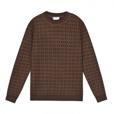 Fendi  Mens Logo Crew-neck Sweaters Brown - 펜디 2021 남성 로고 크루넥 울 스웨터 Fen01073x Size(s - l) 브라운