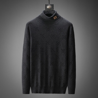 Fendi  Mens Logo Crew-neck Sweaters Black - 펜디 2021 남성 로고 크루넥 울 스웨터 Fen01077x Size(m - 3xl) 블랙