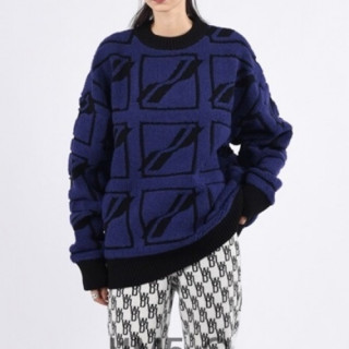 WELLDONE  Mm/Wm Retro Logo Crew-neck Sweaters Blue - 웰던 2021 남/녀 레트로 로고 크루넥 스웨터 Wel0033x Size(s - l) 블루