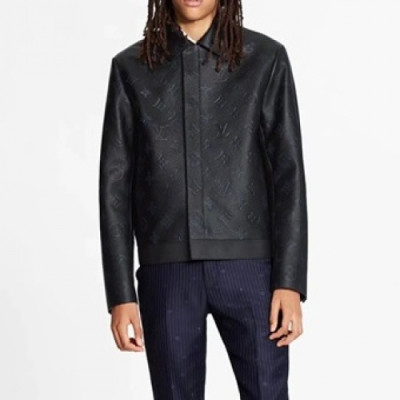 Louis vuitton  Mens Logo Leather Jackets Black - 루이비통 2021 남성 로고 가죽 자켓 Lou03751x Size(s - 2xl) 블랙