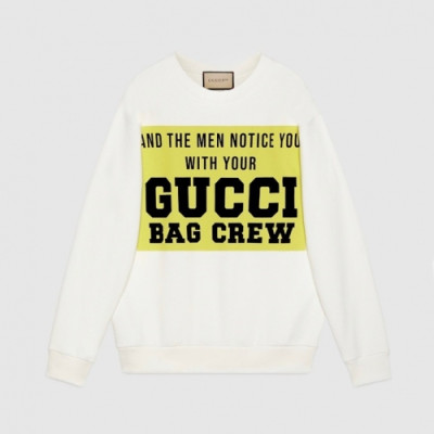 Gucci  Mens  Logo Crew-neck Cotton Tshirts Ivory  - 구찌 2021 남성  로고 코튼 크루넥 코튼 긴팔티 Guc04469x Size(xs - l) 아이보리