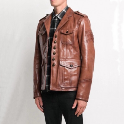[1:1]Saint Laurent  Mens Classic Leather Jackets Brown - 입생로랑 2021 남성 클래식 가죽 자켓 Ysl0124x Size(m - 3xl) 브라운