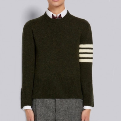 Thom Browne  Mm/Wm Strap Crew-neck Wool Sweaters Khaki- 톰브라운 2021 남/녀 스트랩 크루넥 울 스웨터 Thom01495x Size(1- 4) 카키