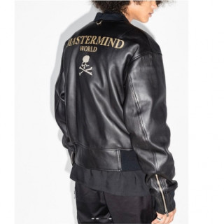 Mastermind Japan  Mens Skull Logo Leather Jackets Black - 마스터마인드 재팬 2021 남성 스컬 로고 가죽 자켓 Mas0126x Size(s - xl) 블랙