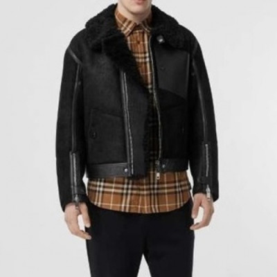 Burberry  Mens Casual Leather Jackets Black - 버버리 2021 남성 캐쥬얼 가죽 자켓 Bur04224x Size(m - 3xl) 블랙