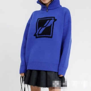 WELLDONE  Mm/Wm Retro Logo Crew-neck Sweaters Blue - 웰던 2021 남/녀 레트로 로고 크루넥 스웨터 Wel0036x Size(s - l) 블루