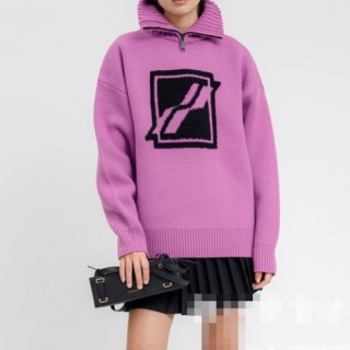 WELLDONE  Mm/Wm Retro Logo Crew-neck Sweaters Pink - 웰던 2021 남/녀 레트로 로고 크루넥 스웨터 Wel0037x Size(s - l) 핑크