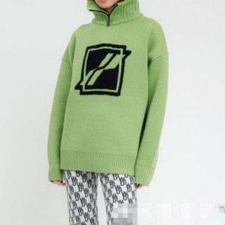 WELLDONE  Mm/Wm Retro Logo Crew-neck Sweaters Green - 웰던 2021 남/녀 레트로 로고 크루넥 스웨터 Wel0039x Size(s - l) 그린