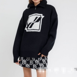 WELLDONE  Mm/Wm Retro Logo Crew-neck Sweaters Black - 웰던 2021 남/녀 레트로 로고 크루넥 스웨터 Wel0041x Size(s - l) 블랙