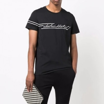 Balmain  Mens Logo Cotton Short Sleeved Tshirs Black - 발망 2021 남성 로고 코튼 반팔티 Bam0149x Size(m - 3xl) 블랙