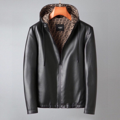 Fendi  Mens Casual Leather Jackets Black - 펜디 2021 남성 캐쥬얼 가죽 자켓 Fen01097x Size(m - 3xl) 블랙