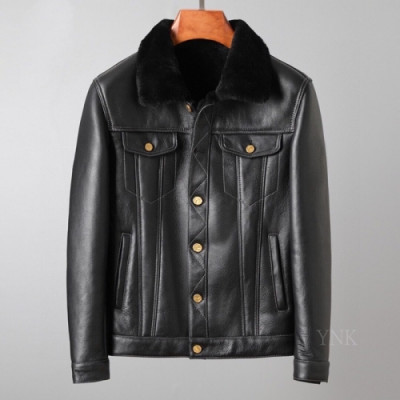 Louis vuitton  Mens Logo Leather Jackets Black - 루이비통 2021 남성 로고 가죽 자켓 Lou03772x Size(m - 3xl) 블랙