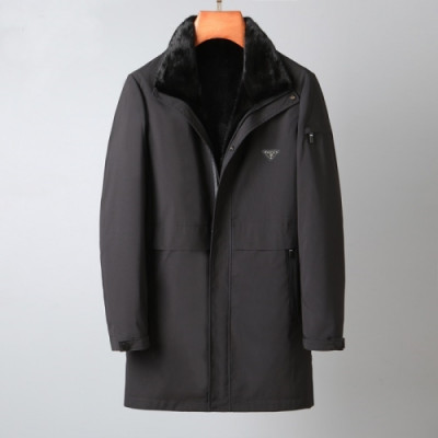 Prada  Mens Logo Casual Leather Jacket Black - 프라다 2021 남성 로고 캐쥬얼 가죽 자켓 Pra02484x Size(m - 3xl) 블랙