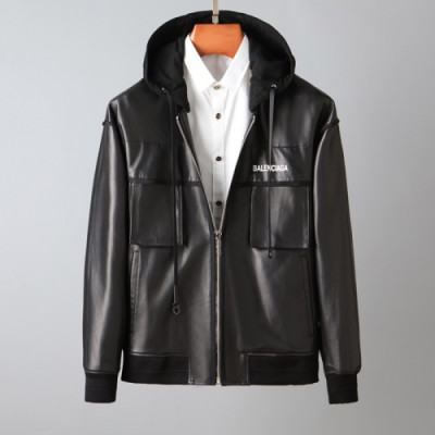 Balenciaga  Mens Logo Casual Leather Jackets Black - 발렌시아가 2021 남성 로고 캐쥬얼 가죽 재킷 Bal01236x Size(m - 3xl) 블랙
