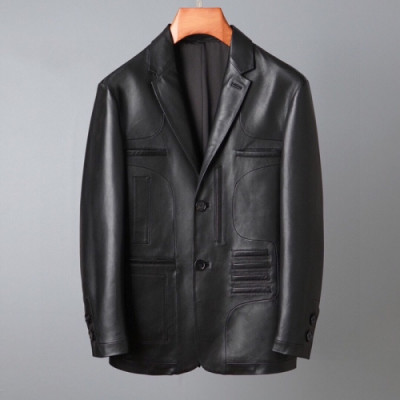 Fendi  Mens Casual Leather Jackets Black - 펜디 2021 남성 캐쥬얼 가죽 자켓 Fen01098x Size(m - 3xl) 블랙