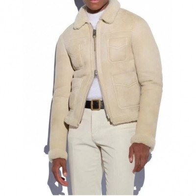 Tom Ford  Mens Logo Casual Leather Jacket Ivory - 톰포드 2021 남성 로고 캐쥬얼 가죽 자켓 Tomf0037x Size(m - 3xl) 아이보리