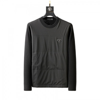 Prada  Mens Crew-neck Sweaters Black - 프라다 2021 남성 크루넥 스웨터 Pra02490x Size(m - 3xl) 블랙