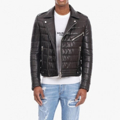 Balmain  Mens Casual Logo Leather Jackets Black - 발망 2021 남성 캐쥬얼 로고 가죽 자켓 Balm0150x Size(m - 3xl) 블랙