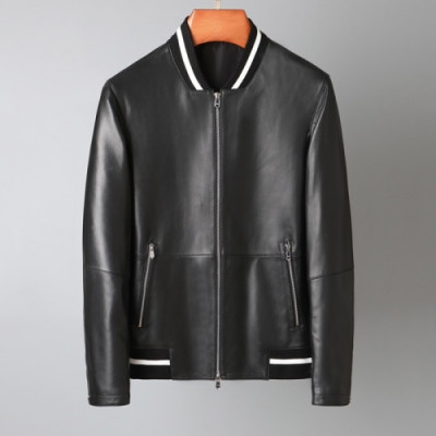Hermes  Mens Logo Casual Leather Jacket Black - 에르메스 2021 남성 로고 캐쥬얼 인조 가죽 자켓 Her0719x Size(m - 3xl) 블랙