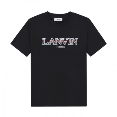 LANVIN Unisex Tshirts Black - 랑방 2021 남/녀 로고 반팔티 - Lan17x